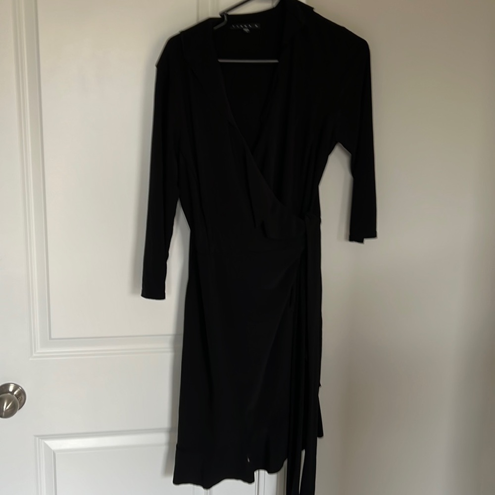 Black wrap dress. Tiana B brand. Size large.